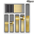 Axyaa 48pc Stainless Steel Tableware Set Knife Fork Spoon Dessert Steak Knife