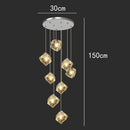 Axyaa Modern LED Ring Stairs Pendant Light Chandeliers for Living and Dining Room