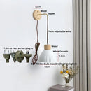 Axyaa White Ceramic LED Wall Lamp with Pull Chain Switch