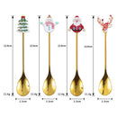 Axyaa Stainless Steel Christmas Dessert Set - Creative Cartoon Cutlery