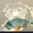 Luxury Crystal Blue Ceramic Chandelier for Living Room Ceiling by Axyaa