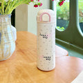 Axyaa Kawaii Stainless Steel Coffee Thermos Cup Insulated Tumbler with Straw & Handle