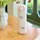 Axyaa Kawaii Stainless Steel Coffee Thermos Cup Insulated Tumbler with Straw & Handle