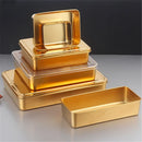 Axya Stainless Steel Gold Plate Set with Lid Cover - Rectangle Baking Pan Tray