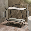 Axyaa Gold Makeup & Cosmetics Organizer Tray - 2 Tier Display Rack