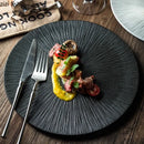 Axyaa Striped Ceramic Plate Set for Molecular Cuisine and Restaurant Tableware