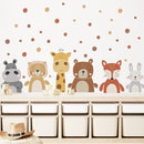 Axyaa Boho Giraffe Bear Animals Nursery Wall Sticker Kids Room Decor