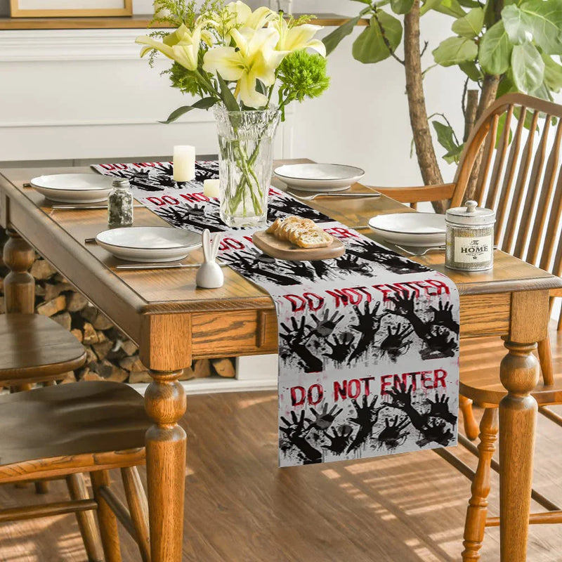 Axyaa Halloween Hand Figure Table Runner for Farmhouse Dining, Wedding Party Decor