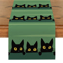 Black Cat Silhouette Table Runner by Axyaa: Halloween Party Decor & Dresser Table Accent