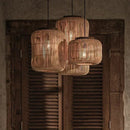 Axyaa Japanese Rattan Weaving Pendant Chandelier for Wabi Sabi Living Room
