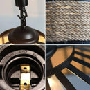 Axyaa Vintage Hemp Rope Iron Cage Chandelier Pendant Lamp