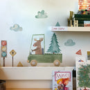 Axyaa Cartoon Animal Car Wall Stickers for Kids Room, Removable Nursery Decor