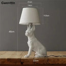 Dog Table Lamp Bedroom Bedside Light Modern LED Puppy Desk Lighting by Axyaa