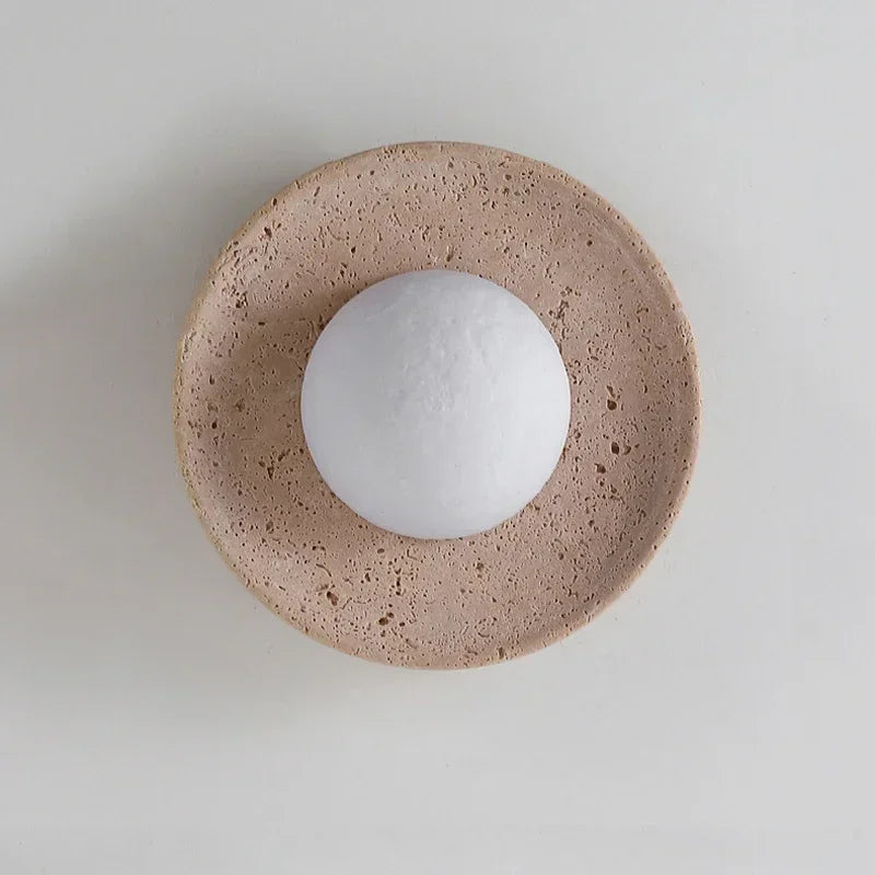 Axyaa Stone Circular LED Sconce Lamp