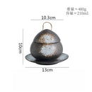 Axyaa Ceramic Egg Shape Bowl with Lid for Soup and Desserts