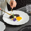 Axyaa Flower Striped Ceramic Plate Set.
