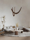 Axyaa Wood LED Pendant Light Luxury Chandelier for Living Room