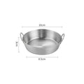 Axyaa Stainless Steel Double Handle Snack Plate & Sauce Bowl Kitchen Tableware
