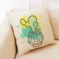 Axyaa Cactus Linen Pillowcase for Home Décor
