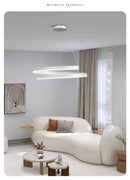 Axyaa Black Ring LED Pendant Lamp for Living Room, Bedroom, Kitchen - Modern Minimalist Chandelier