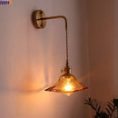 Axyaa Glass Copper LED Wall Lights for Home Decoration Restaurant Living Room