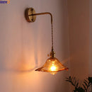Axyaa Glass Copper LED Wall Lights for Home Restaurant Bedroom Nordic Decor