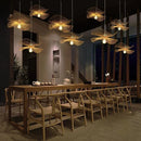 Axyaa Bamboo Chandelier: Handmade LED Pendant Lamp for Kitchen Island, Restaurant, Tea Room