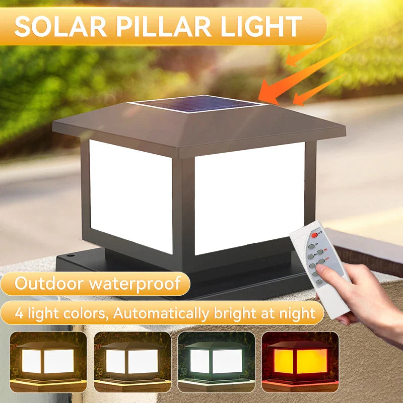 Axyaa Solar Lamp Pillar Light for Outdoor Landscape Decor