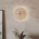 Axyaa Yellow Travertine Nordic Wall Lamp Circular Sconce Light for Modern Living Room