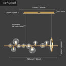 Axyaa Black Glass Bubble LED Chandelier Pendant Lights