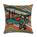 Axyaa Retro Car Pattern Cushion Cover Linen Pillowcase 45*45cm