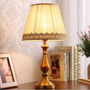 Axyaa Retro Copper Table Lamp with LED and Fabric Lampshade