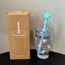 Axyaa Pink Straw Cover Water Bottle: BPA-Free Tritan Cup for Girls, Heat-Resistant Drinking Cup