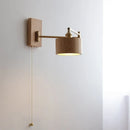 Axyaa Walnut Ash Wood LED Wall Sconce with Pull Chain Switch for Indoor Lighting
