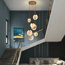 Axyaa Copper Marble Chandelier: Modern Luxury for Living Room, Bedroom, Restaurant, Villas & Homestay