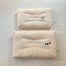 Axyaa Panda Decor White Sleeping Pillow for Kids, Children & Adults, 100% Cotton Face
