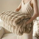 Axyaa Ultra Plush Bubble Fleece Throw Blanket for Home, Sofa, Travel - Reversible, All-Season