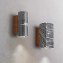 Axyaa Vintage Industrial LED Wall Light Fixture Stone Wood Square Wabi Sabi