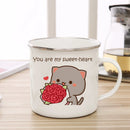 Axyaa Cute Animal Enamel Cup Breakfast Mug Set