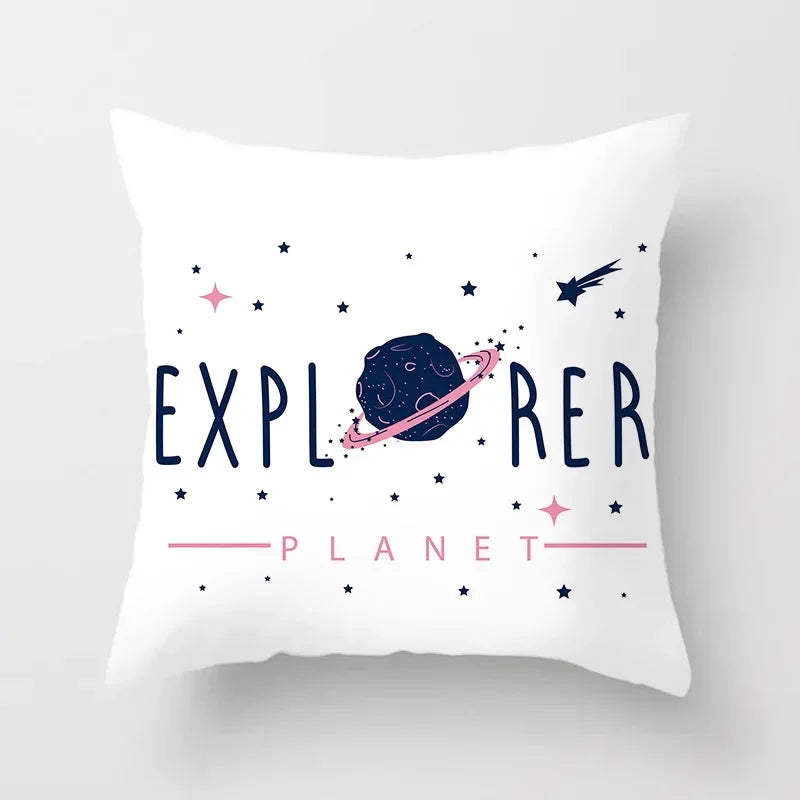 Axyaa Astronaut Theme Polyester Pillowcase Sofa Chair Cover 45x45cm