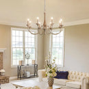 Axyaa French Vintage Wooden Chandelier for Living Room, Dining Room, Bedroom