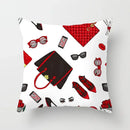 Axyaa Red Cartoon Cushion Cover 45x45cm - Modern Leisure Home Decor Pillow