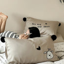 Axyaa Polka Dot Love Embroidered Lyocell Bedding Set 
Luxury Plant Fibre Duvet Cover Set