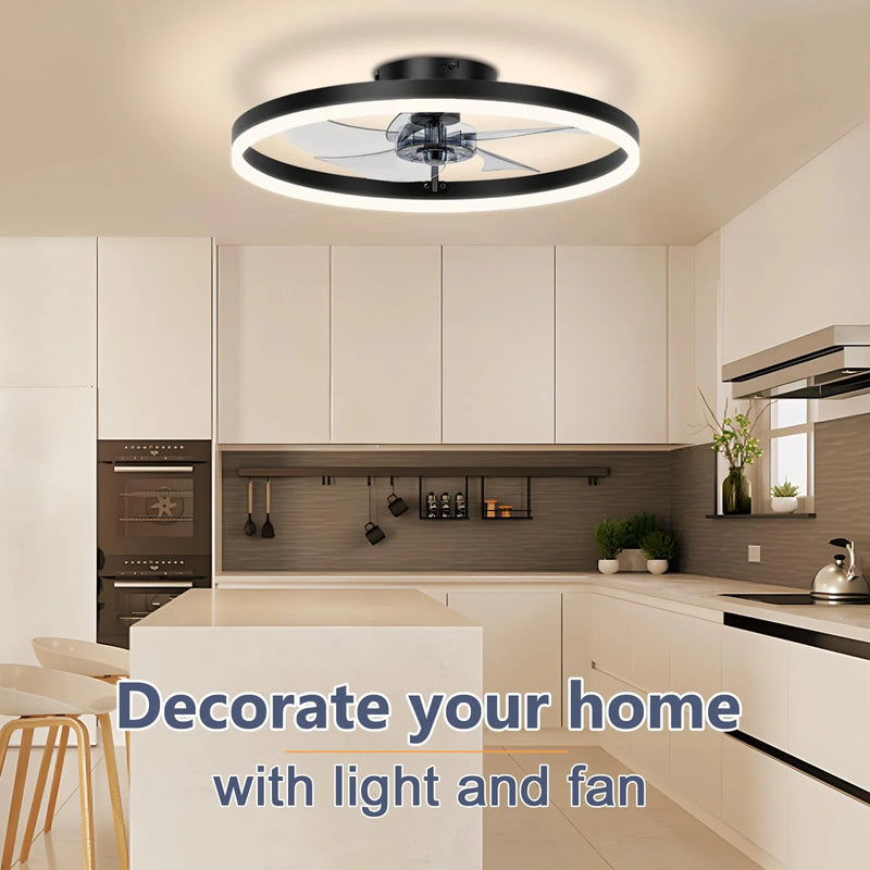 Axyaa 50CM Ceiling Chandelier Fan Remote Control Low Profile Reversible Motor