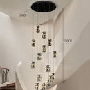 Axyaa Modern Spiral Staircase Pendant Light Crystal Restaurant Creative Minimalist