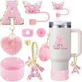 Axyaa Cup Accessories Set: Butterfly Straw, Cover, Cap, Boot, Handle Charm, Initials Sticker