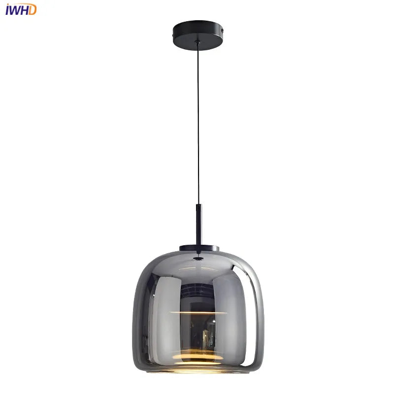 Axyaa Nordic LED Pendant Lights 8W Smoky Glass Hanglamp