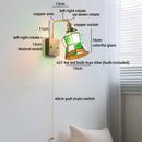 Axyaa Glass Wood LED Wall Lamp for Bedroom Bathroom Mirror Fixture