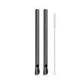 Axyaa Stainless Steel Straw Spoon Set with Brush - Durable, Reusable, & Stylish