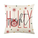 Axyaa Christmas Letter Print Throw Pillow Cover for Festive Home Decor